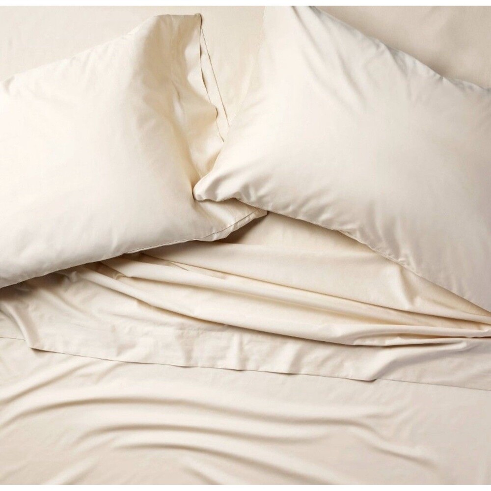 Queen 600 Thread Count Sateen Sheet Set Natural - Casaluna NEW